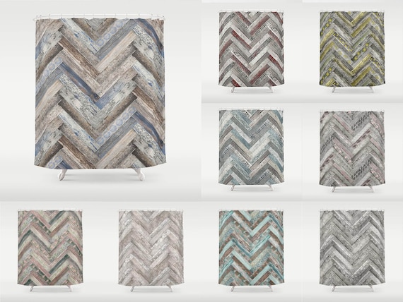 Vintage Wood Tiles Herringbone Shower Curtain 70x70 71 X 74 Vintage Wood Tiles Herringbone Shower, Herringbone Shower Curtain