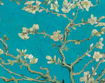 Van Gogh Almond Blossom Wallpaper Teal Blue Sage Green - Etsy Van Gogh Almond Blossom Wallpaper Teal Blue Sage Green - Etsy
