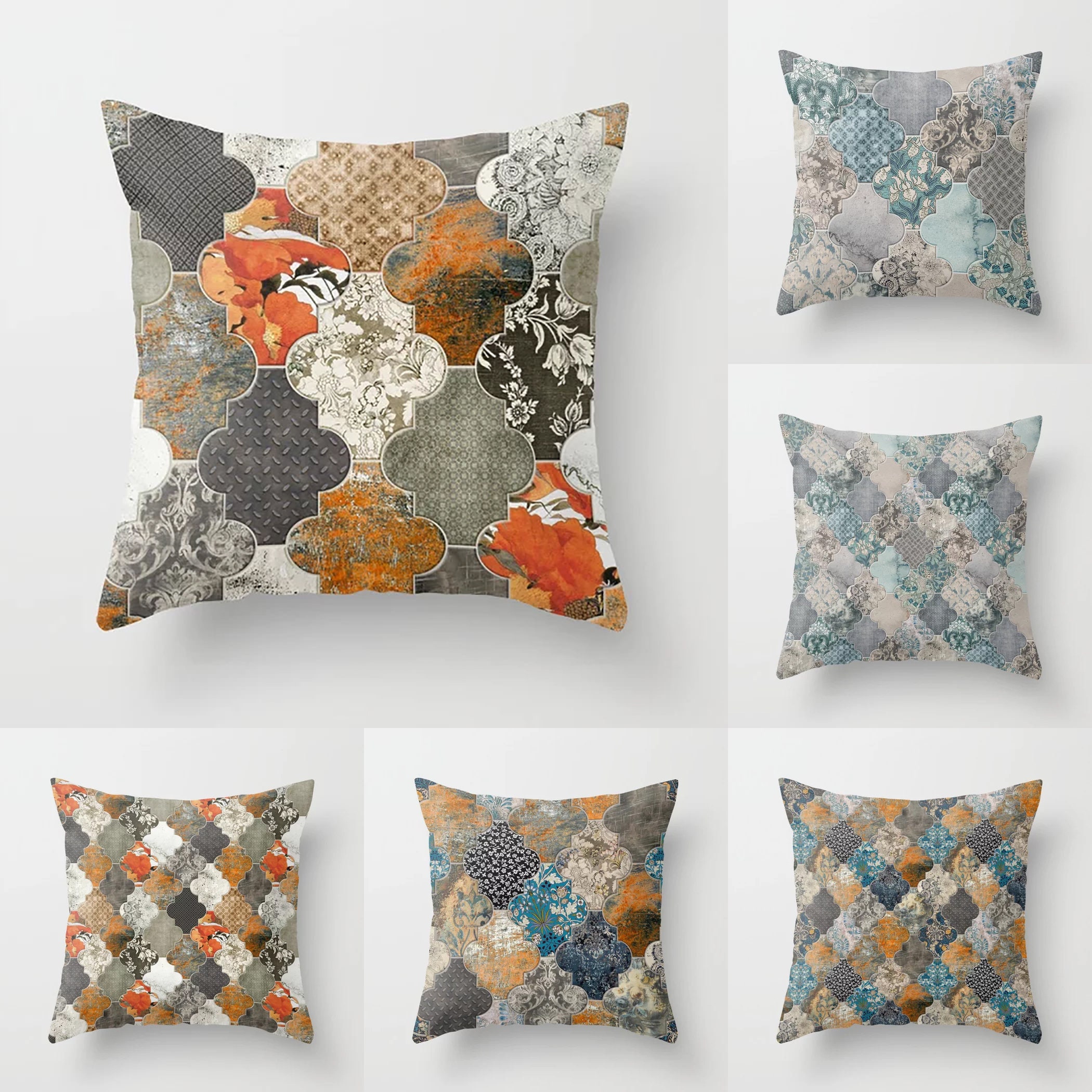 Gray and rust pillows hotsell