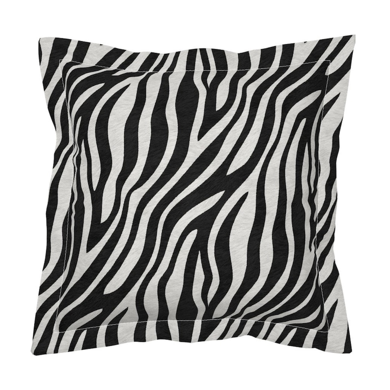 Zebra black grey 100% Cotton Sateen Bedding Duvet Cover Pillow | Etsy