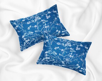 Van Gogh Almond Blossom 100 % Mulberry Silk or Cotton Sateen Pillow Sham Standard King Size Pillowcase for Hair and Skin Classic Blue 2020