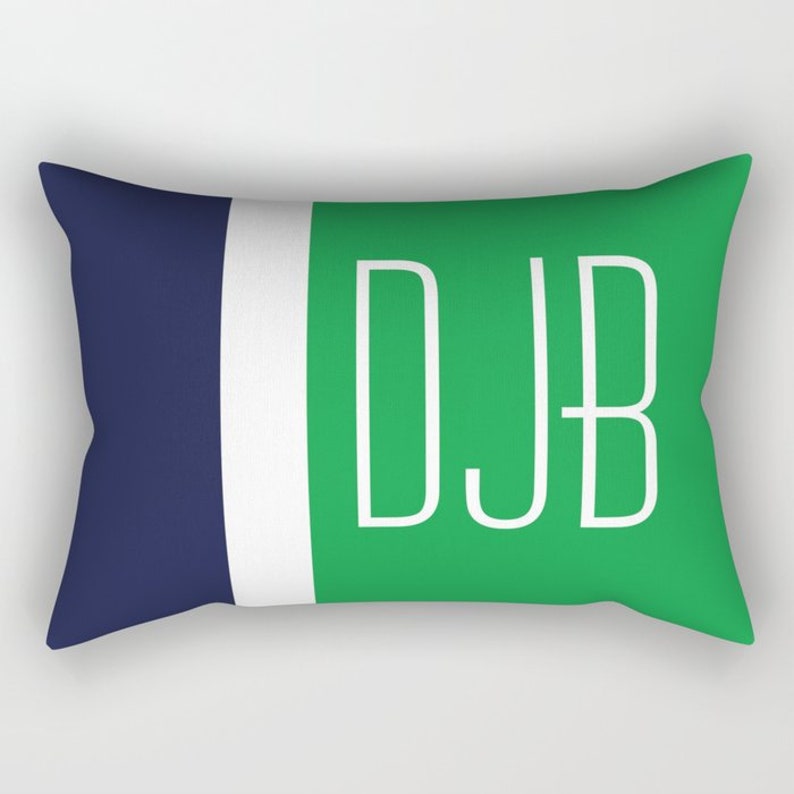 Kelly Green Navy Blue White Throw Pillow Mix and Match Indoor Etsy