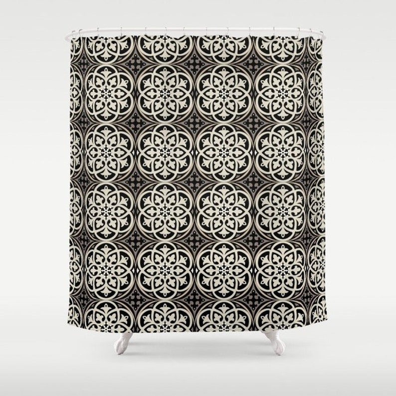 Moroccan Lattice Shower Curtain 70x70, 71 X 74, 70x83, Black White ...