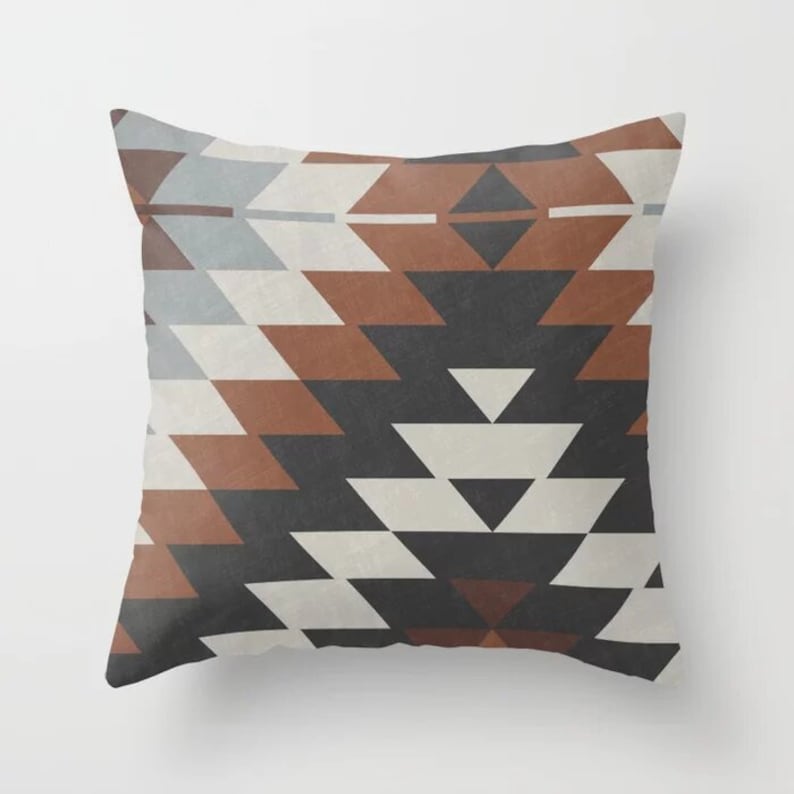 Grey Rust Brown Throw Pillow Mix and Match Indoor Outdoor Etsy