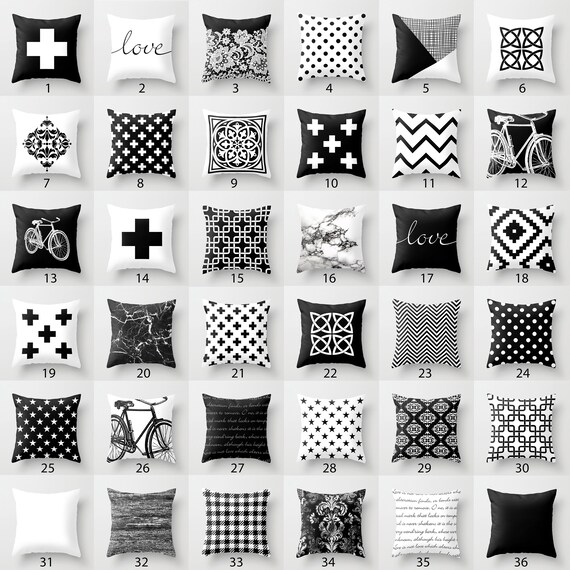 thumbnail image 2 of 17x17 Black And White Faux Leather Pillow Cover – Decorative Square Cushion Case 2 of 6