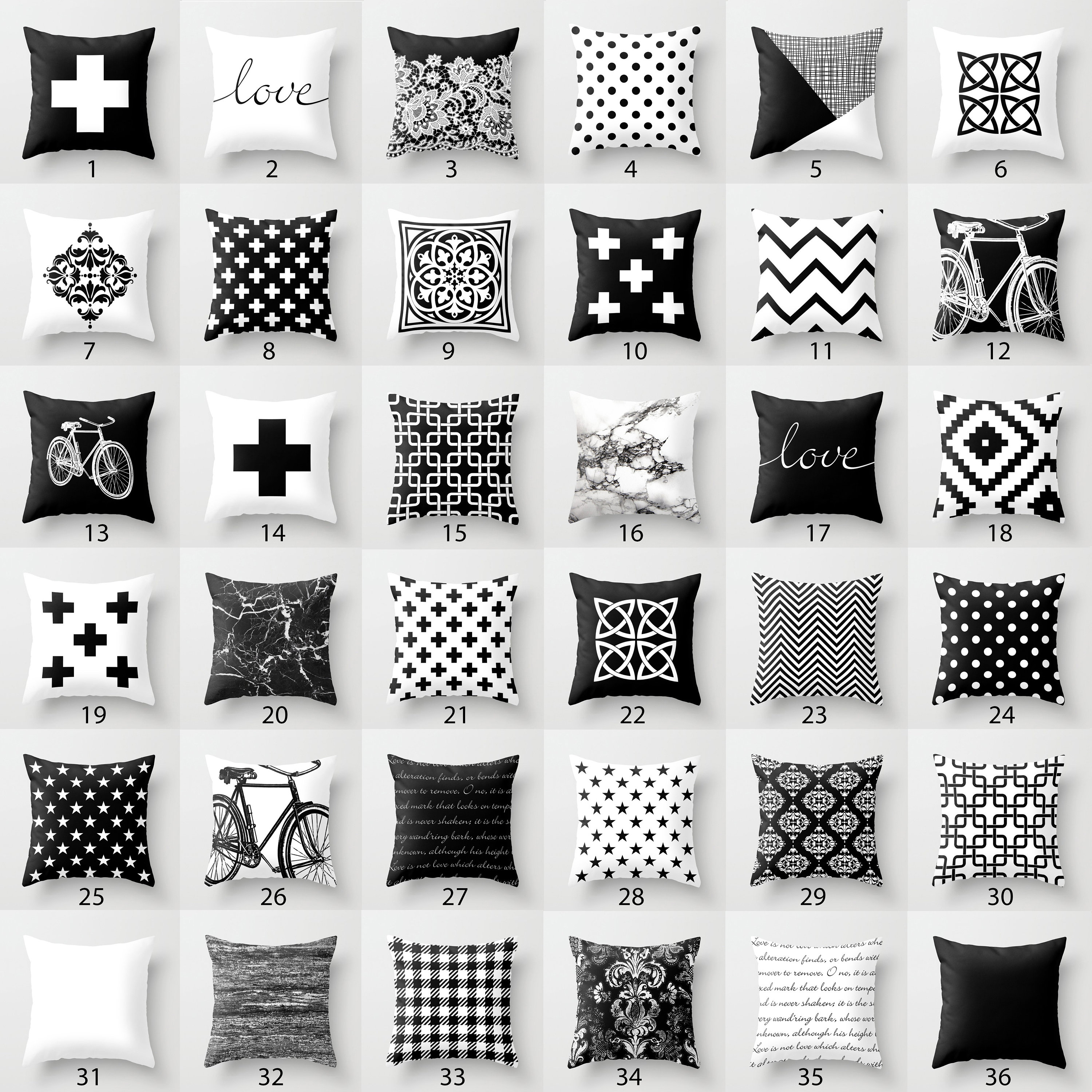 Black And White Geometric Throw Pillow Cover, Home Sofa Cushion Cover,  Linen Blend Letter Car Pillow Home, Pillow Insert Not Included - Temu