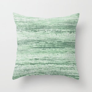 Mint Sage Green White Throw Pillow Mix and Match Indoor Outdoor Cushion