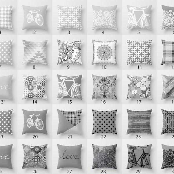 Grey Accent Pillows - Etsy