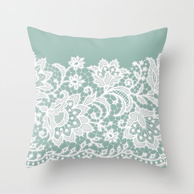 Duck Egg Blue White Throw Pillow Mix and Match Indoor Outdoor Etsy Canada