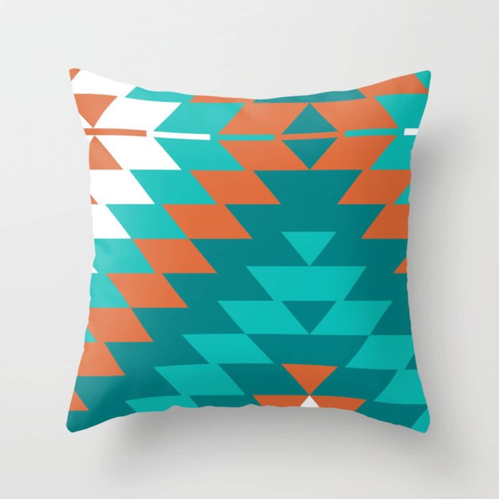 Orange and Teal Throw Pillow Mix and Match Indoor Outdoor Etsy