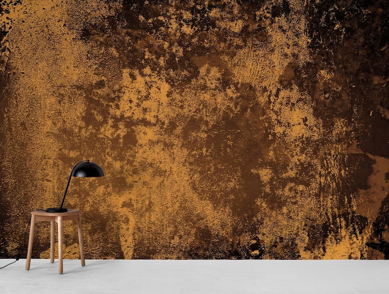 Concrete Texture Wall Mural Yellow Brown Black CUSTOM SIZE Etsy