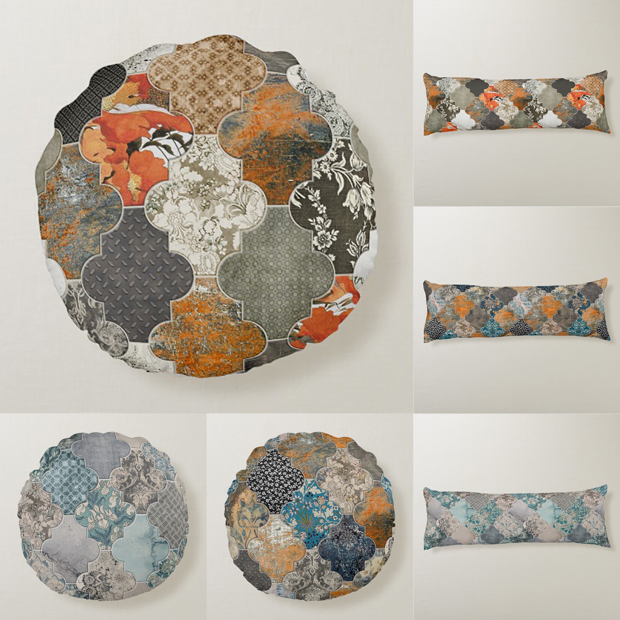 black round throw pillow