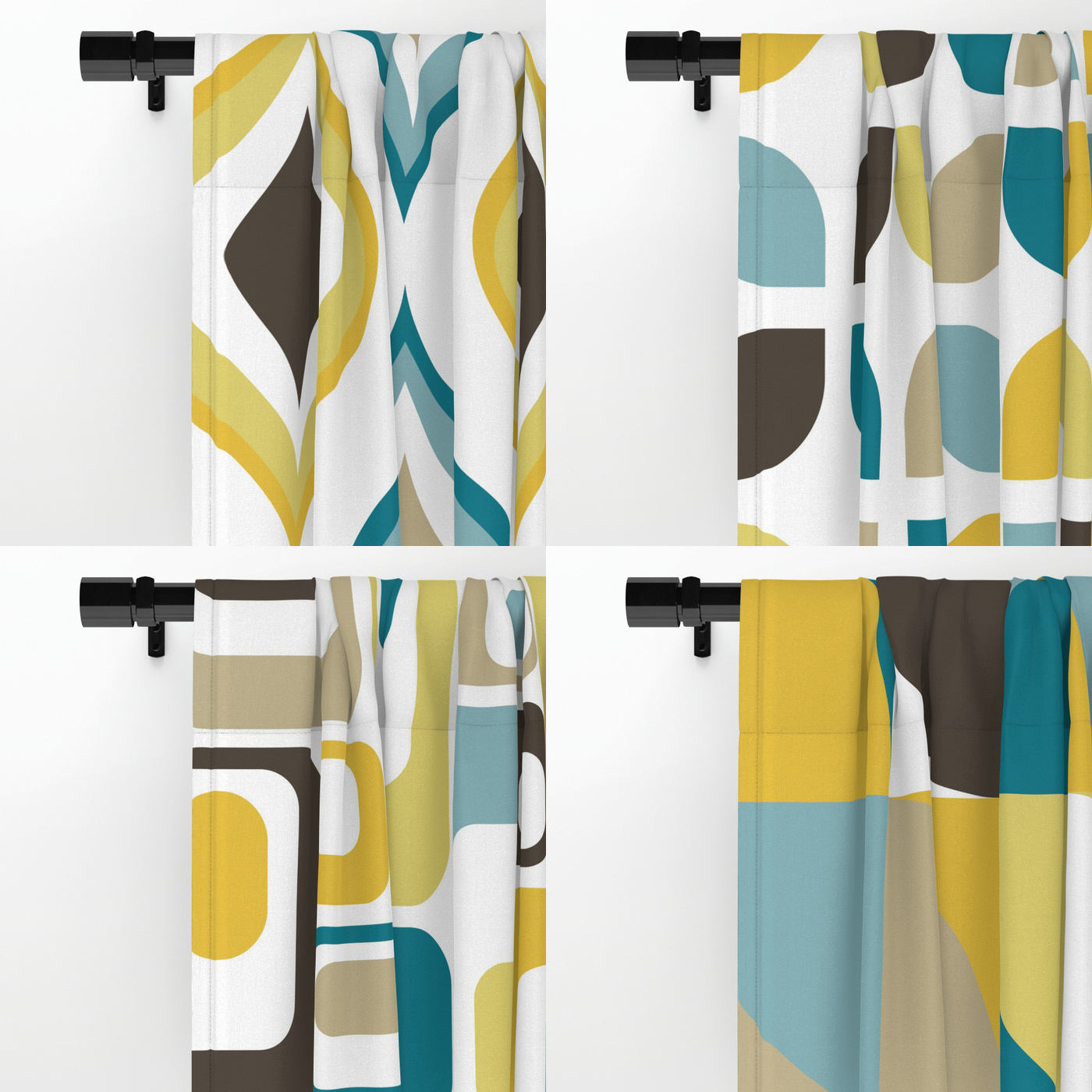 Cortinas de ventana de impresión RETRO 50 x 84 | Etsy