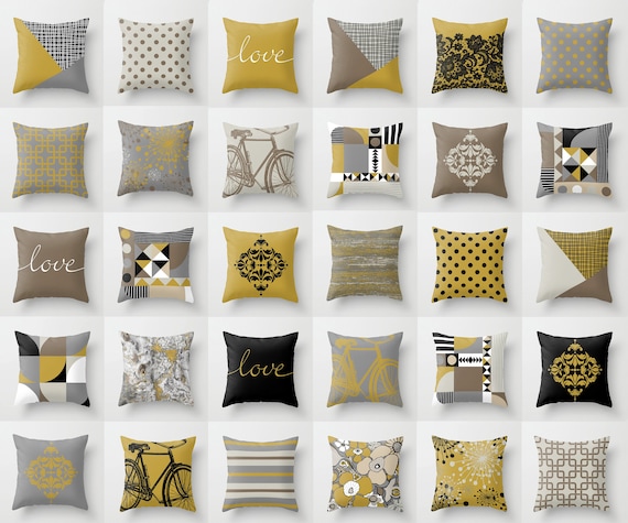 Mustard and hotsell grey cushion