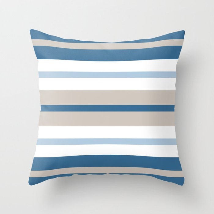 Classic Blue White Throw Pillow Mix and Match Indoor Outdoor