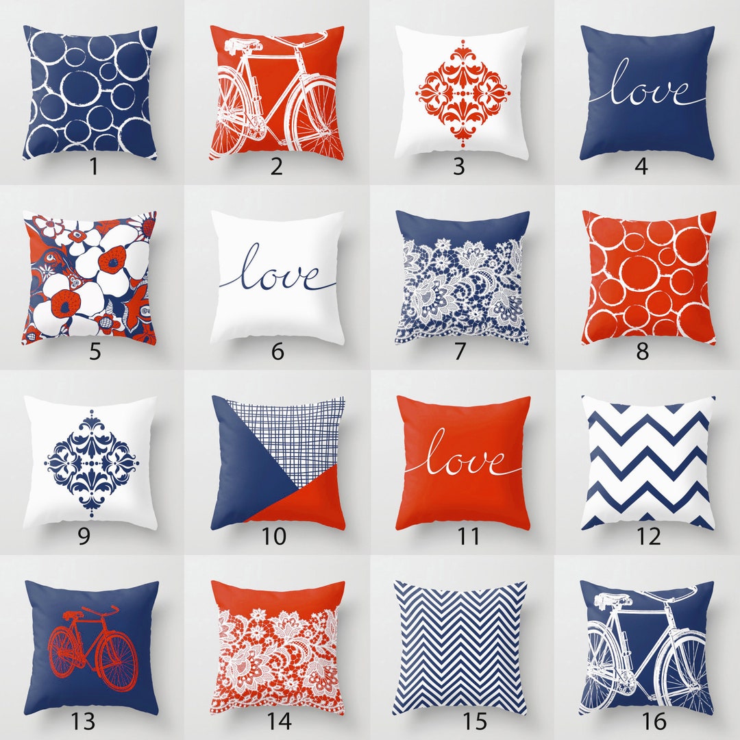 Red white blue throw pillows hotsell