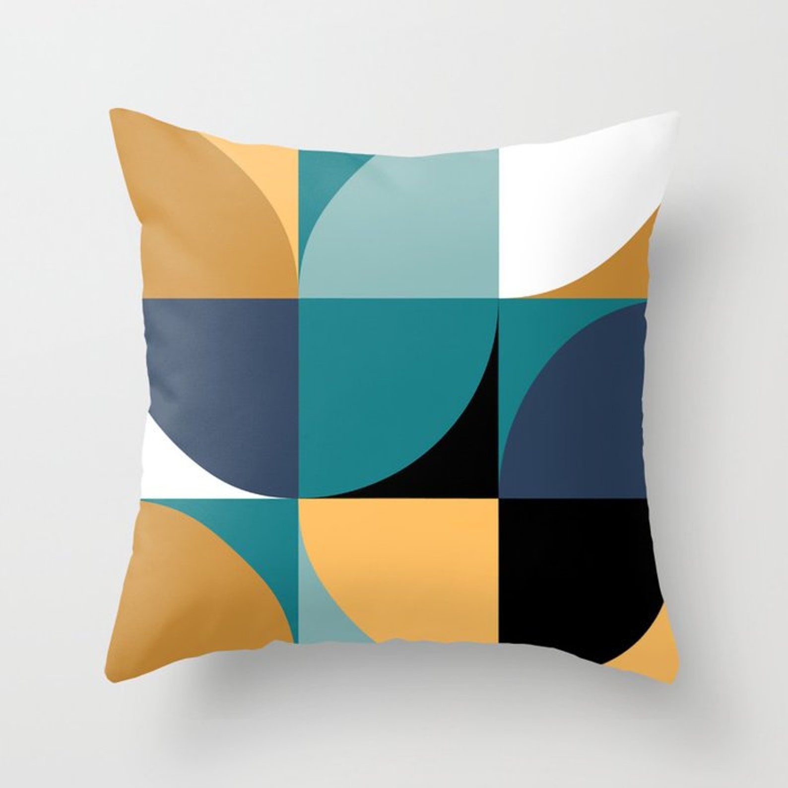 Mustard Yellow Teal Aqua Indigo Blue White Throw Pillow Mix Etsy