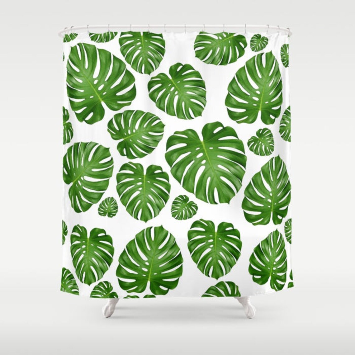 Monstera Leaf Bath Mat Kitchen Plush Rug Memory Foam Bright Etsy