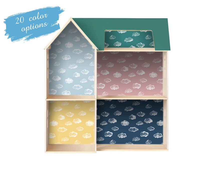 Cloud Nursery Dollhouse Peel and Stick Miniature Wallpaper Etsy