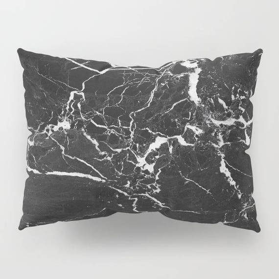 Black Marble Pillow Sham standard or Black Marble Pillow Sham standard or