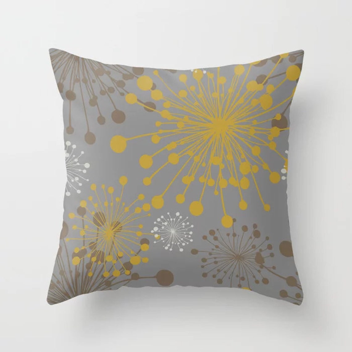 Mustard and Grey Throw Pillow Mix and Match Indoor Outdoor Etsy