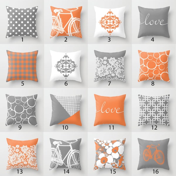 Orange Toss Pillow Etsy