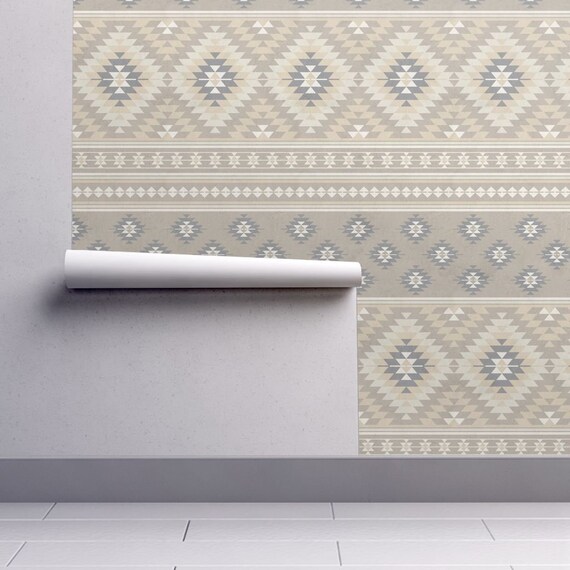 Peel-and-Stick Removable Wallpaper Kilim Modern Bohemian Boho Red Yellow