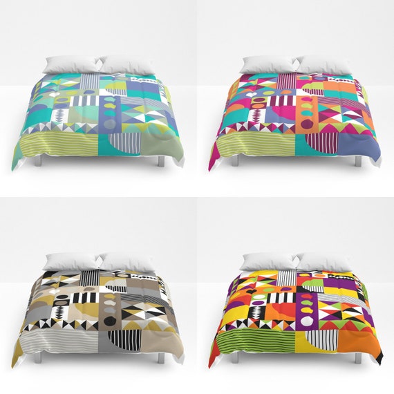 Playroom Geo Duvet Cover Or Comforter Bed Cover Bedding Etsy