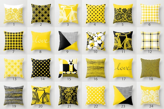 Set Of 2 Black And Yellow Houndstooth Pillow Covers Set Of 2 Black And Yellow Houndstooth Pillow Covers