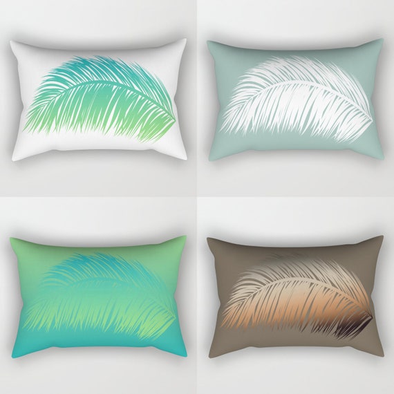 Palm Leaf Lumbar Pillow Rectangular Breakfast Cushion Indoor Singapore Palm Leaf Lumbar Pillow Rectangular, White Outdoor Rectangular Pillows Singapore
