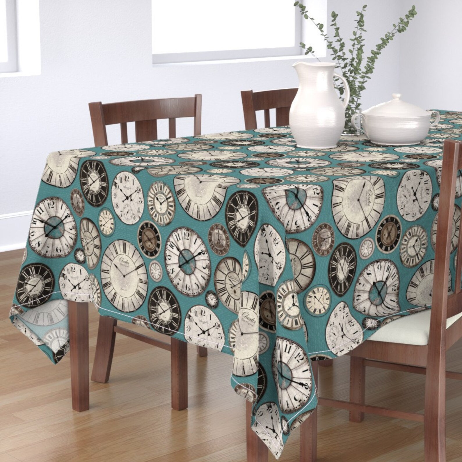 Vintage Clocks Home Decor or Upholstery Fabrics Linen Cotton Canvas Cotton Sateen Velvet Minky