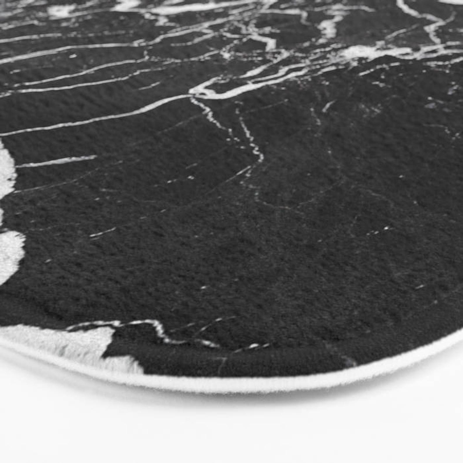 Black White Marble Bath Mat Kitchen Plush Rug Memory Foam Etsy