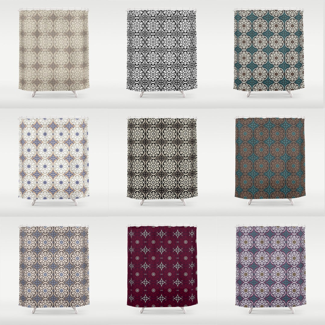 Moroccan Lattice Shower Curtain 70x70, 71 X 74, 70x83, Black White ...