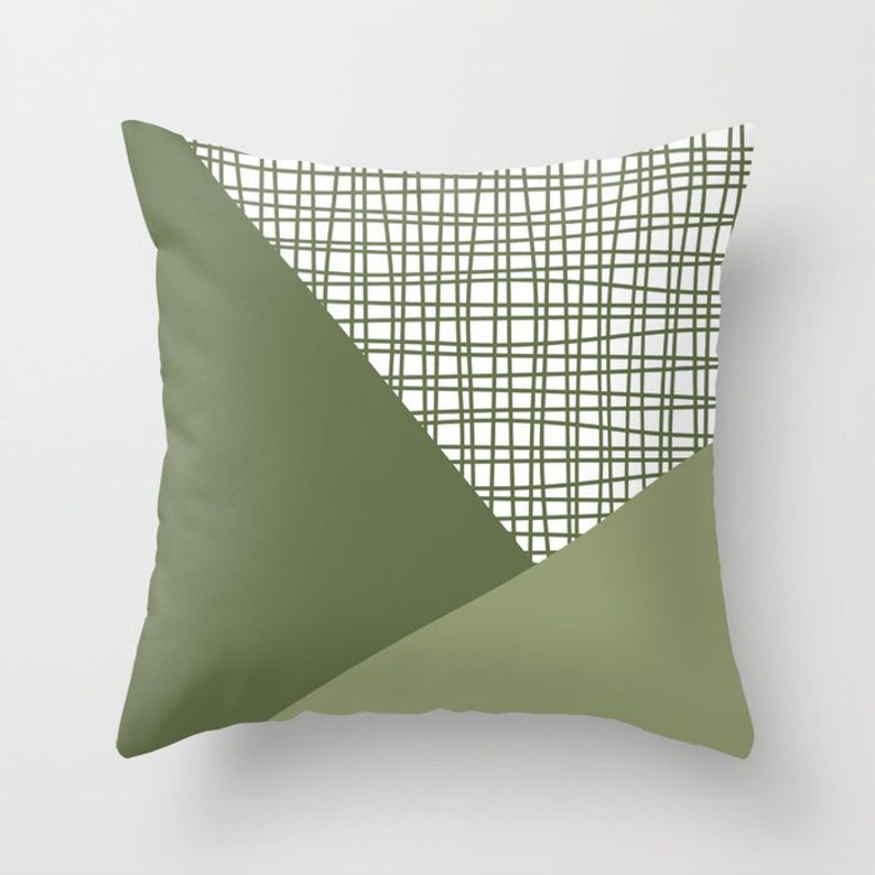 Sage Olive Green White Throw Pillow Mix and Match Indoor Etsy