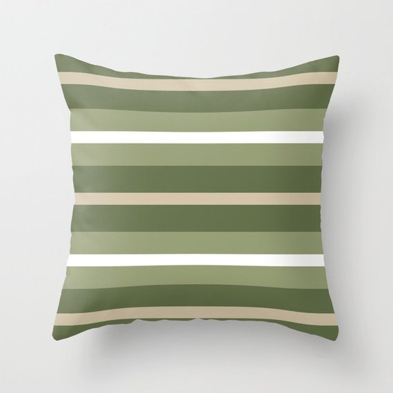 Country Tree Linen Couch Green And White Throw Pillows