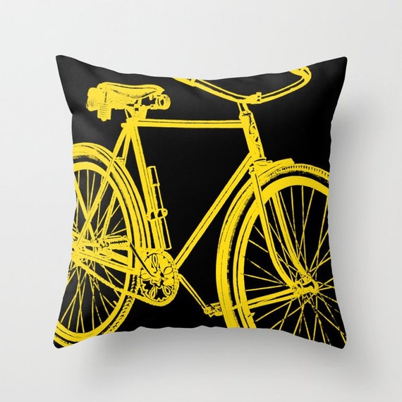 Black White Yellow Throw Pillow Mix and Black White Mustard Yellow Throw Pillow