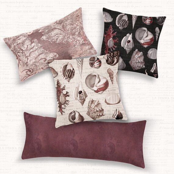 Burgundy and beige throw pillows hotsell