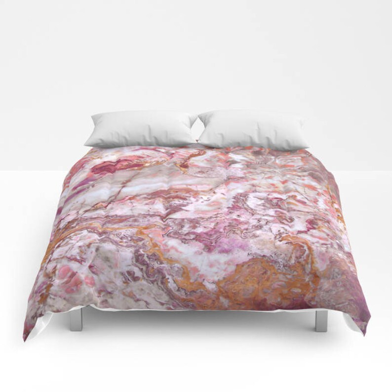 Pink Marble Duvet Cover Or Comforter Bedspread Twin Full Pink Marble Duvet Cover Or Comforter