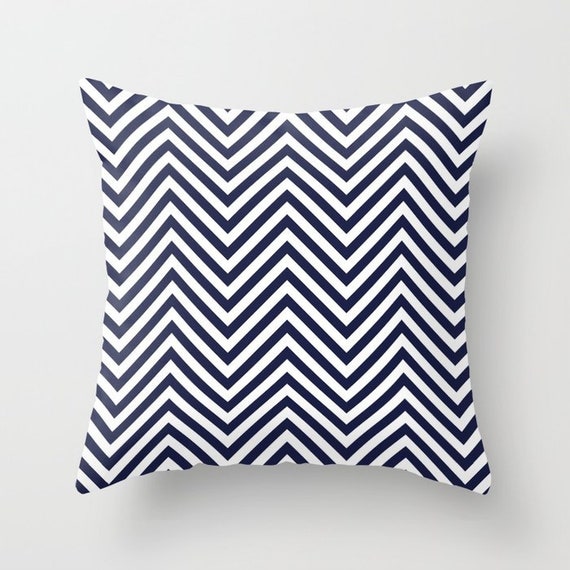 Orange Navy Blue White Throw Pillow Mix and Match Indoor Outdoor