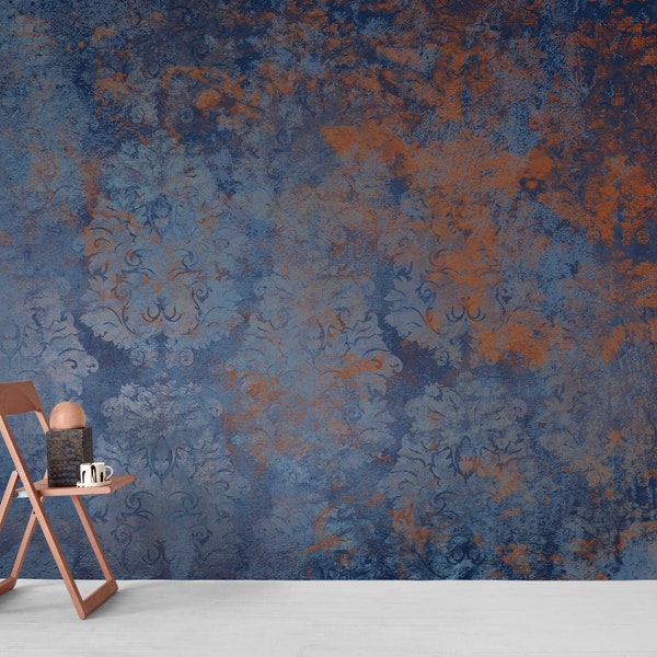 Royal Blue Damask Etsy