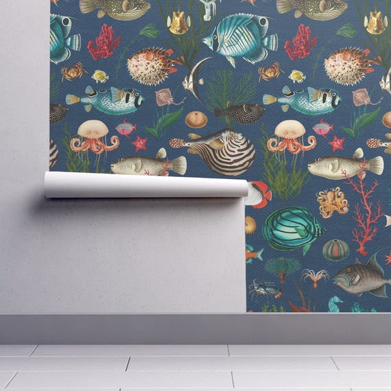 Ocean Fish Wallpaper Marine Blue Coral Red REMOVABLE Peel and - Etsy New Zealand Ocean Fish Wallpaper Marine Blue Coral Red REMOVABLE Peel and - Etsy New Zealand