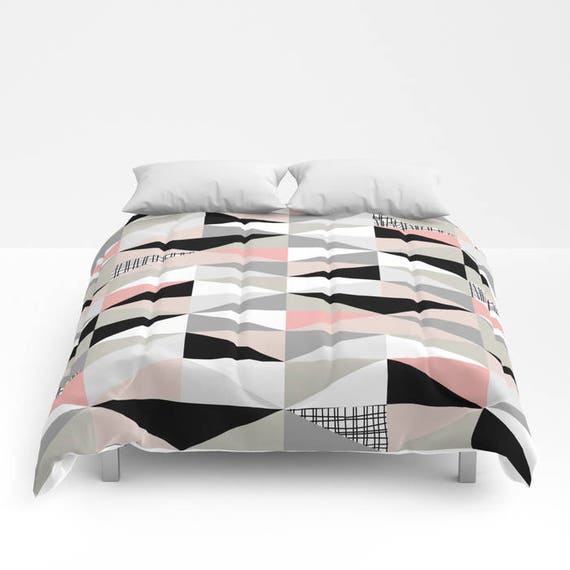 Nordic Color Block Triangles Duvet Cover Or Comforter Etsy
