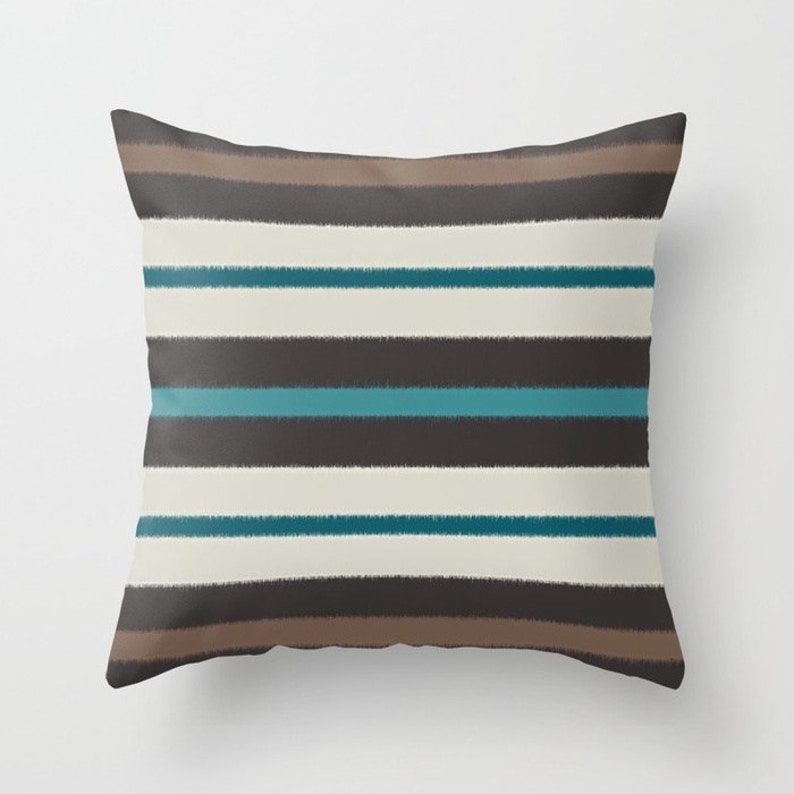 Teal Blue Dark Chocolate Grey Brown Throw Pillow Mix and Match Etsy