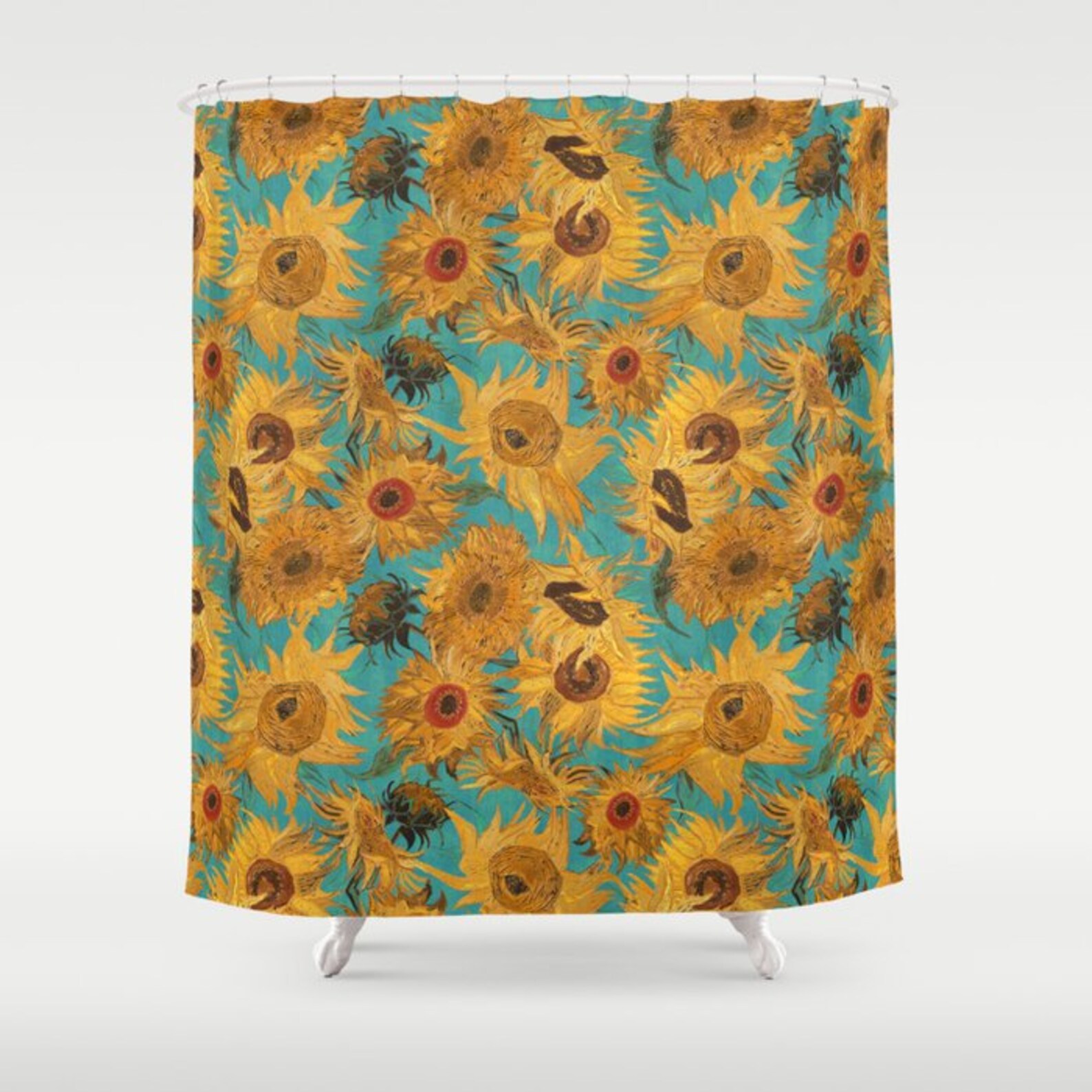 Van Gogh Sunflowers Shower Curtain 70x70 71 X 74 70x83 Bath Etsy