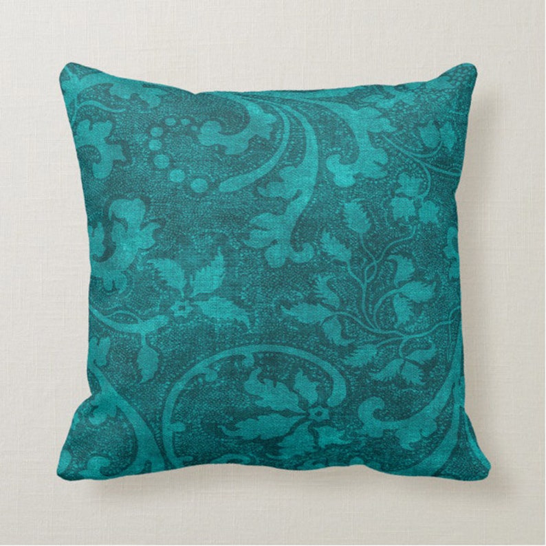 Bohemian Paradise Teal Red Throw Pillow Mix and Match Indoor Etsy