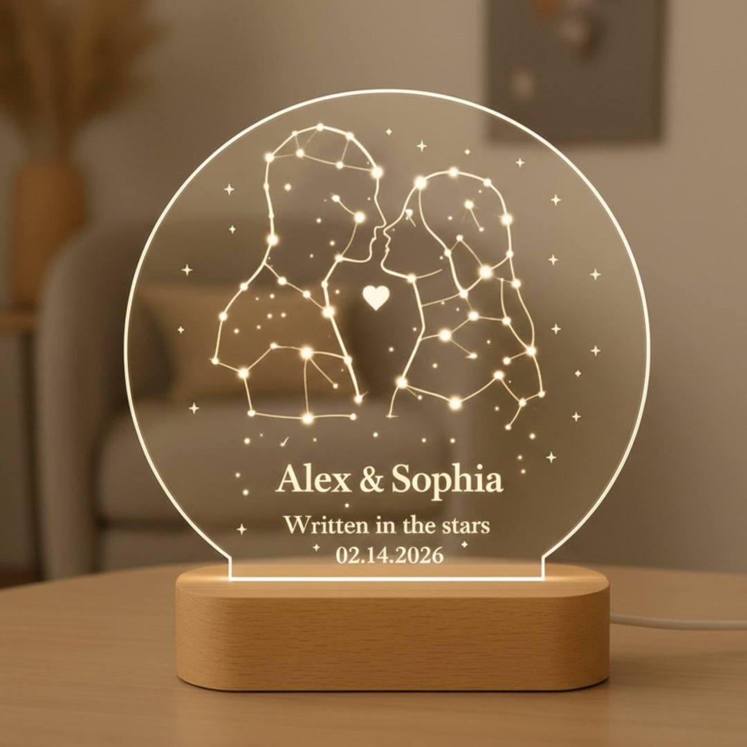 Personalized Star Map LED Night Light, Couples Constellation Lamp - Etsy