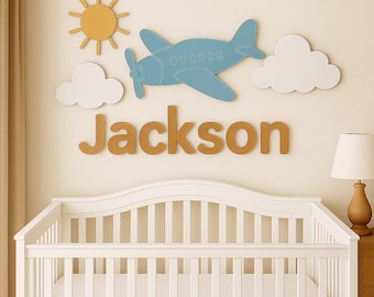 Personalized Airplane Nursery Name Sign