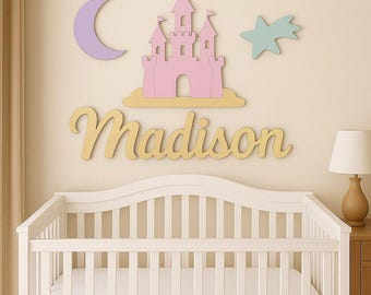 Personalized Nursery Name Sign, Custom Baby Name Wall Decor