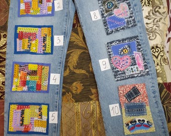 Handmade Heart Fabric Patches: Embroidered Boho Style