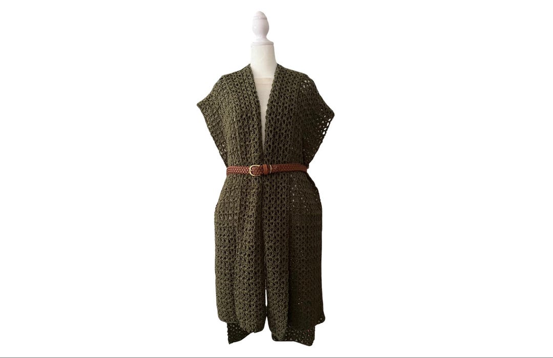 Olive Green Chunky Fall Ruana/poncho - Etsy